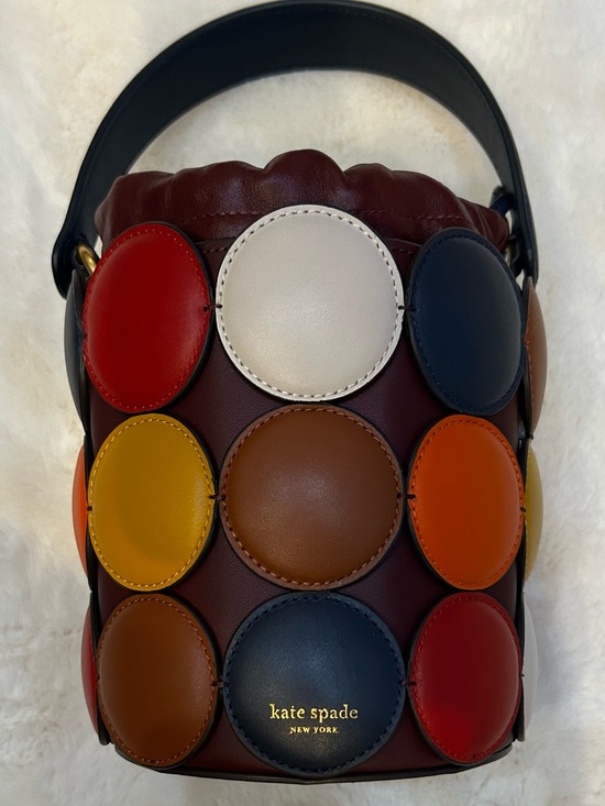 kate spade Handbags - Kate Spade Multicolor Circle Appliqué Bucket Bag - Burgundy